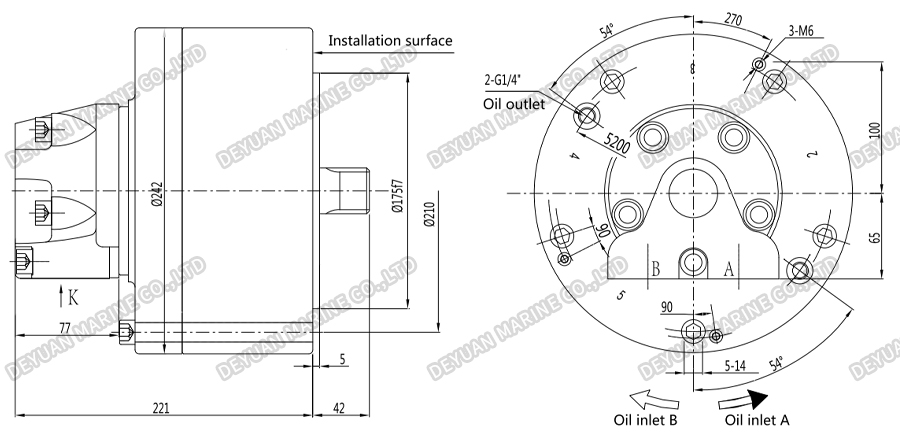 XHGS Low Speed High Torque Hydraulic Motor-DEYUAN MARINE 3 XHGS Low Speed High Torque Hydraulic Motor-DEYUAN MARINE 3