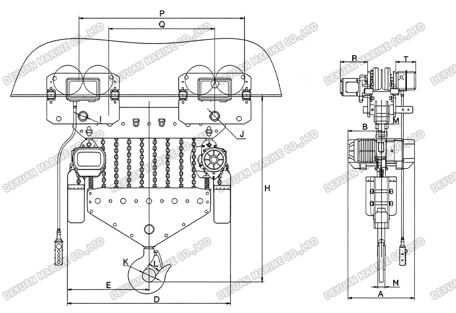 25t Electric Trolley Type Chain Hoist -DEYUAN MARINE2 25t Electric Trolley Type Chain Hoist -DEYUAN MARINE2