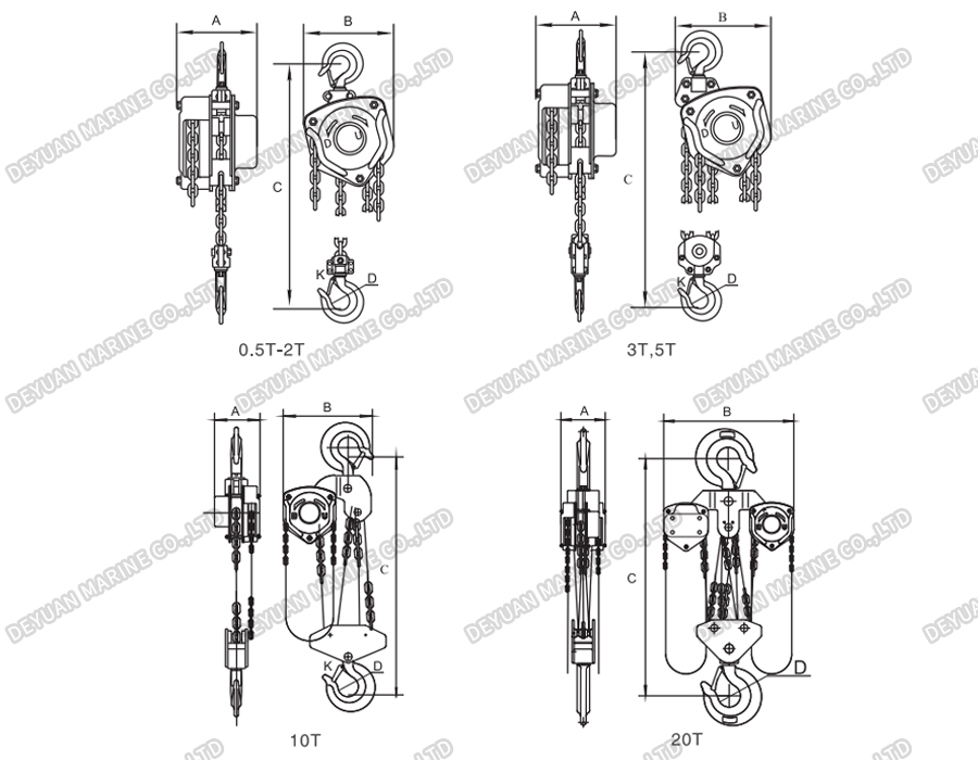 Marine VC-B Hand Chain Hoist -DEYUAN MARINE3 Marine VC-B Hand Chain Hoist -DEYUAN MARINE3