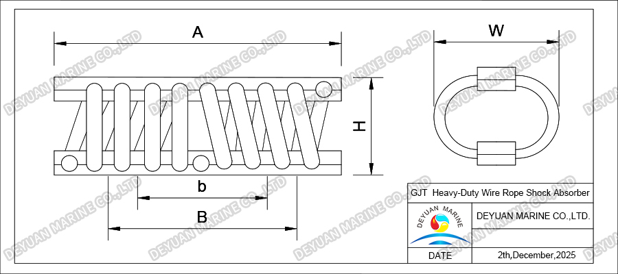 GJT Series Heavy-Duty Wire Rope Shock Absorber-DEYUAN MARINE2. GJT Series Heavy-Duty Wire Rope Shock Absorber-DEYUAN MARINE2.