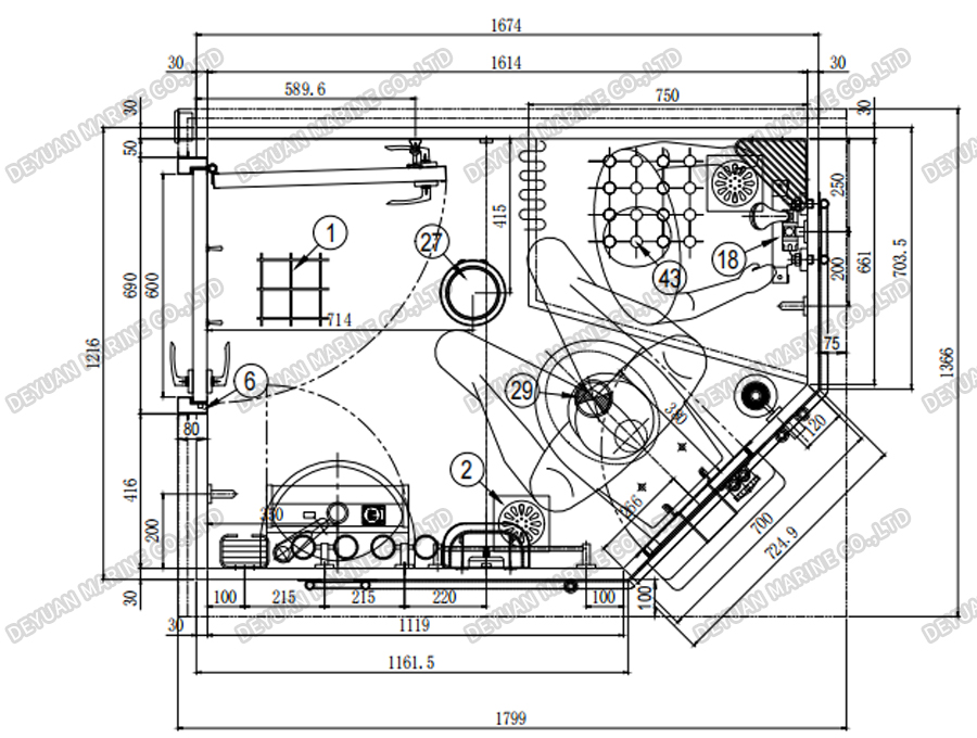 Marine Wet Sanitary Unit T2 Type-DEYUAN MARINE Marine Wet Sanitary Unit T2 Type-DEYUAN MARINE