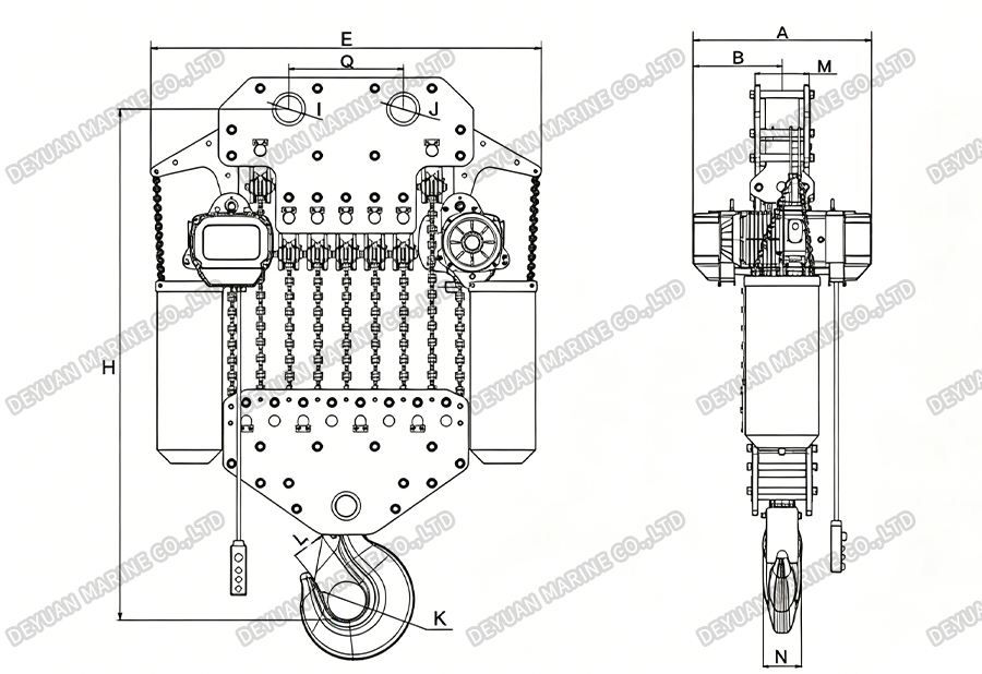 35t Fixed Type Electric Chain Hoist-DEYUAN MARINE2 35t Fixed Type Electric Chain Hoist-DEYUAN MARINE2