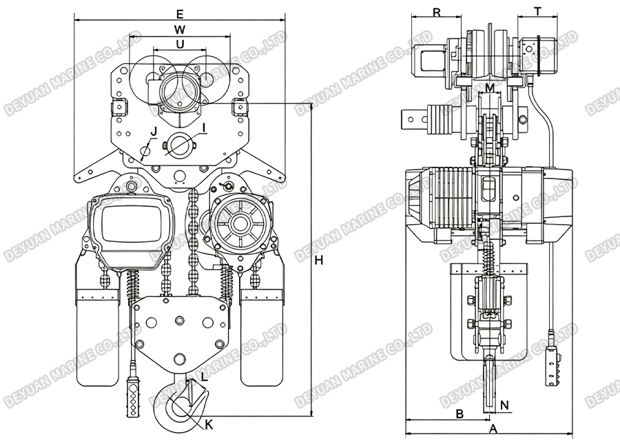 10t Electric Trolley Type Chain Hoist -DEYUAN MARINE2 10t Electric Trolley Type Chain Hoist -DEYUAN MARINE2
