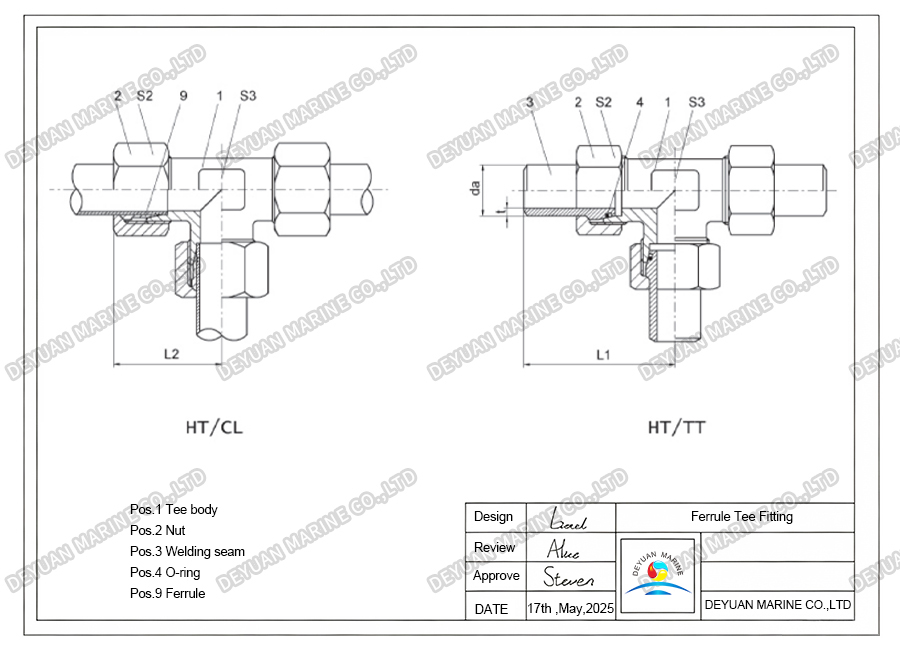 Ferrule Tee Fitting-DEYUAN MARINE4 Ferrule Tee Fitting-DEYUAN MARINE4