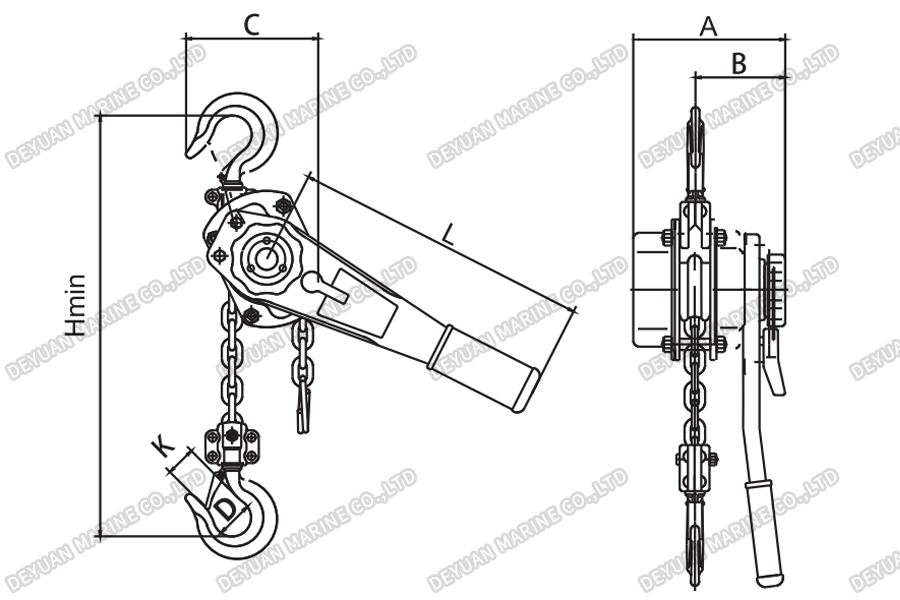 VL Manual Lever Hoist-DEYUAN MARINE3 VL Manual Lever Hoist-DEYUAN MARINE3