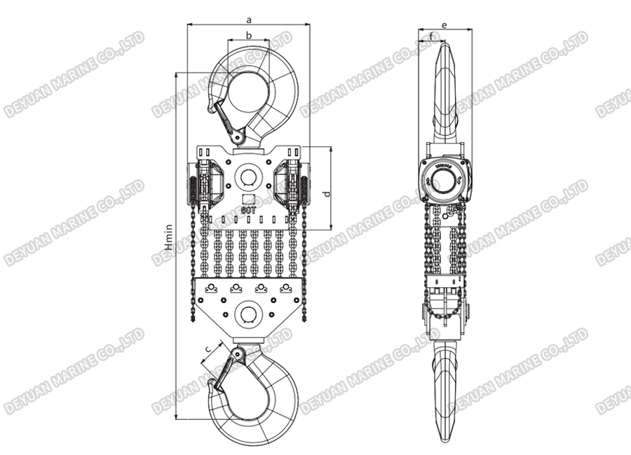 Large Tonnage Manual Chain Hoist -DEYUAN MARINE2 Large Tonnage Manual Chain Hoist -DEYUAN MARINE2