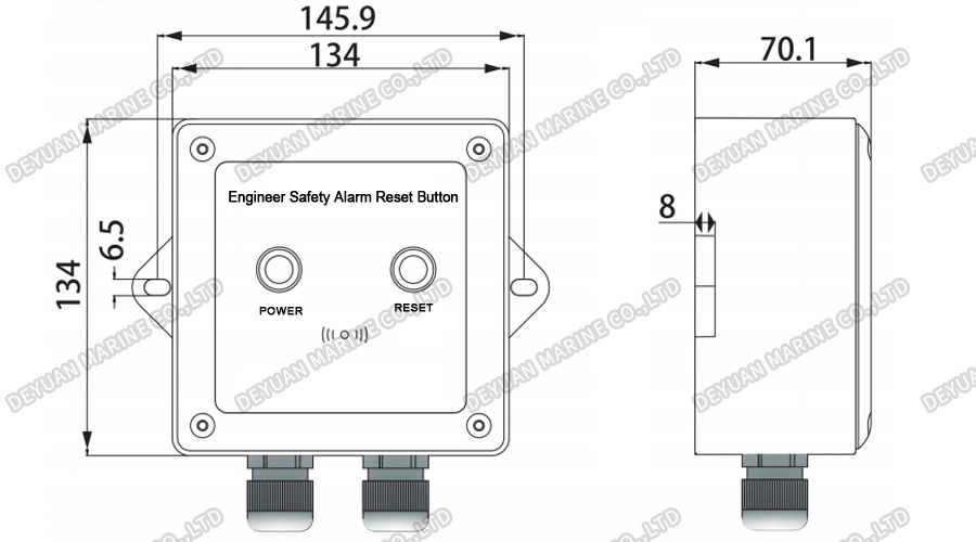 LHD-2R Engineer Safety Alarm Reset Button-DEYUAN MARINE2 LHD-2R Engineer Safety Alarm Reset Button-DEYUAN MARINE2