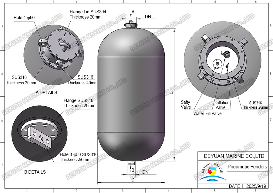 2000x4000 Submarine Pneumatic Fenders-DEYUAN MARINE2 2000x4000 Submarine Pneumatic Fenders-DEYUAN MARINE2