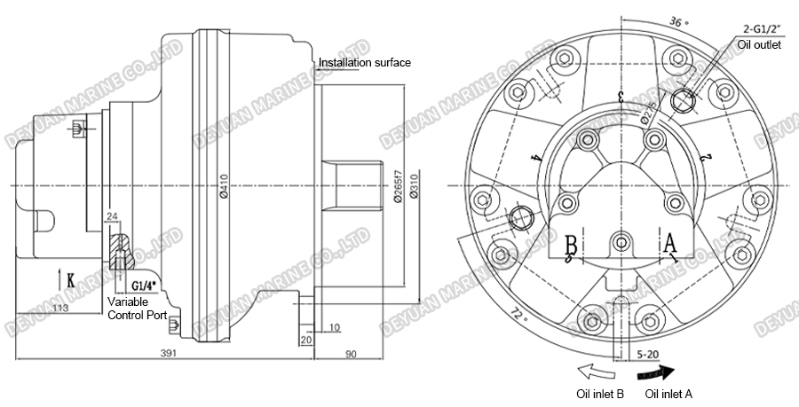 Two Speed Hydraulic Motor With Large Torque-DEYUAN MARINE 5 Two Speed Hydraulic Motor With Large Torque-DEYUAN MARINE 5