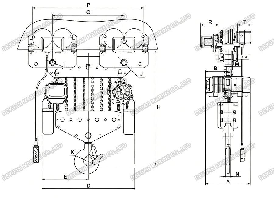 20t Electric Trolley Type Chain Hoist -DEYUAN MARINE2 20t Electric Trolley Type Chain Hoist -DEYUAN MARINE2