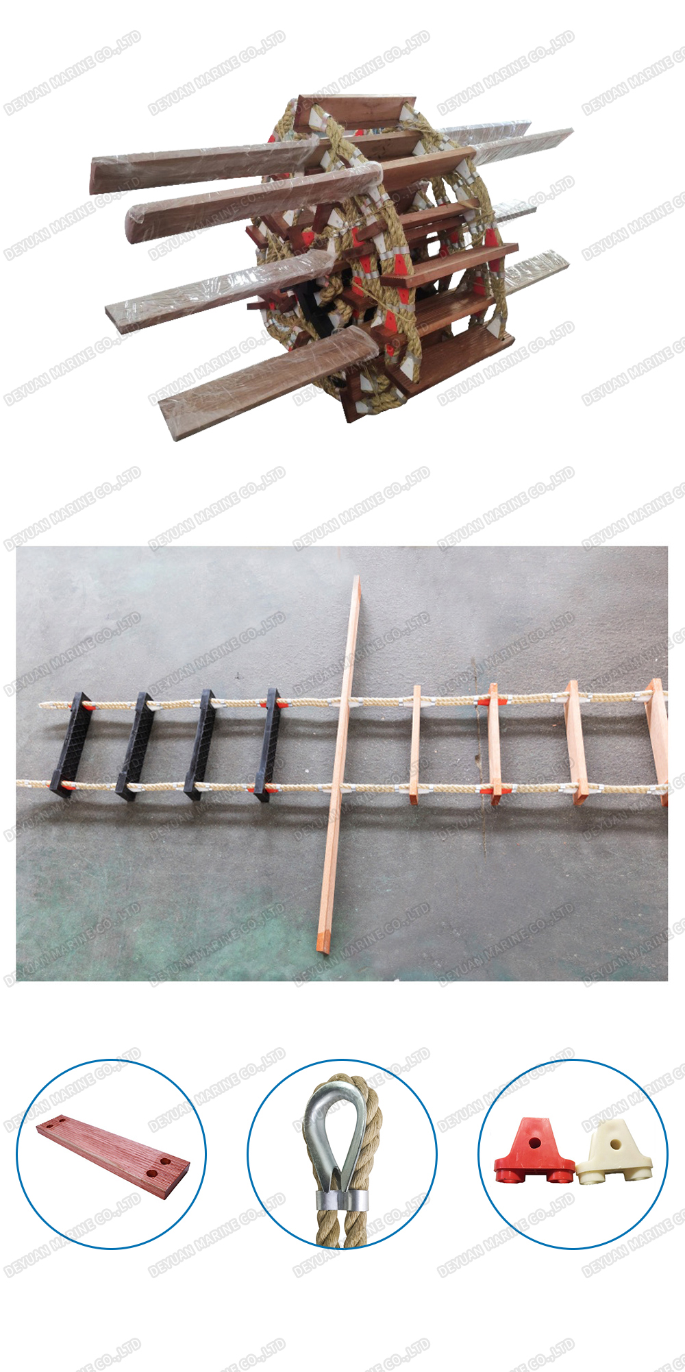wooden pilot rope ladders-DEYUAN MARINE
