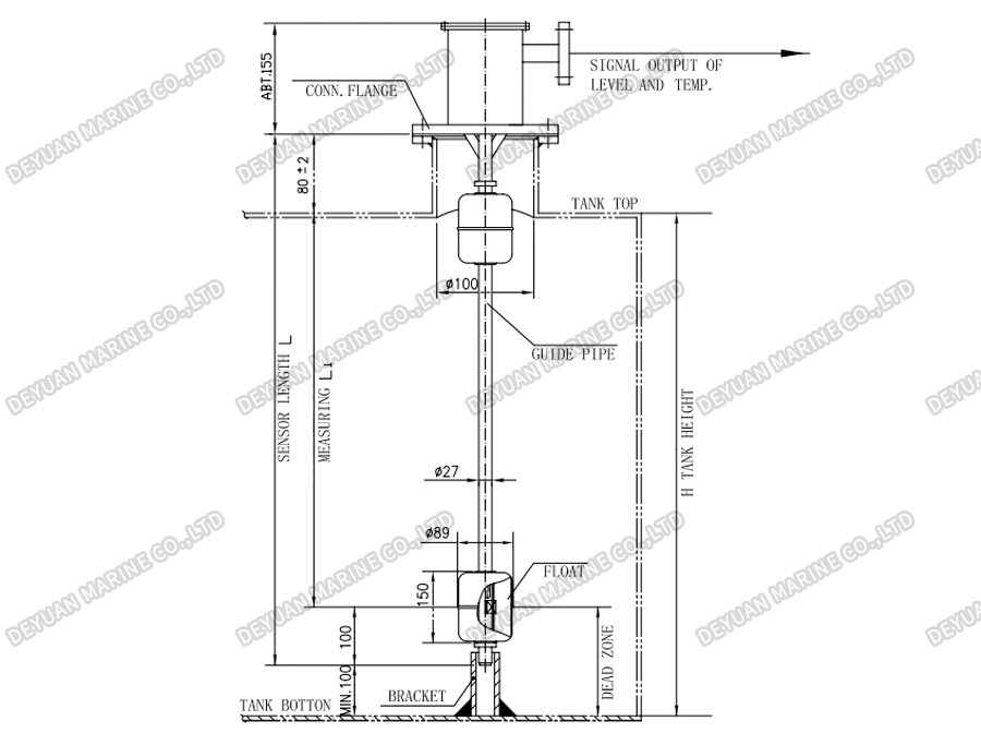 Float Type Level And Temperature Gauging Device-DEYUAN MARINE3. Float Type Level And Temperature Gauging Device-DEYUAN MARINE3.