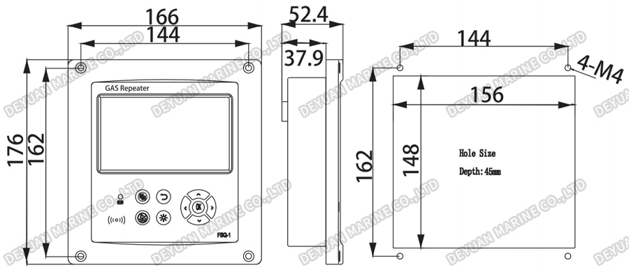 GAS-1FF Gas Alarm Repeater-DEYUAN MARINE2 GAS-1FF Gas Alarm Repeater-DEYUAN MARINE2