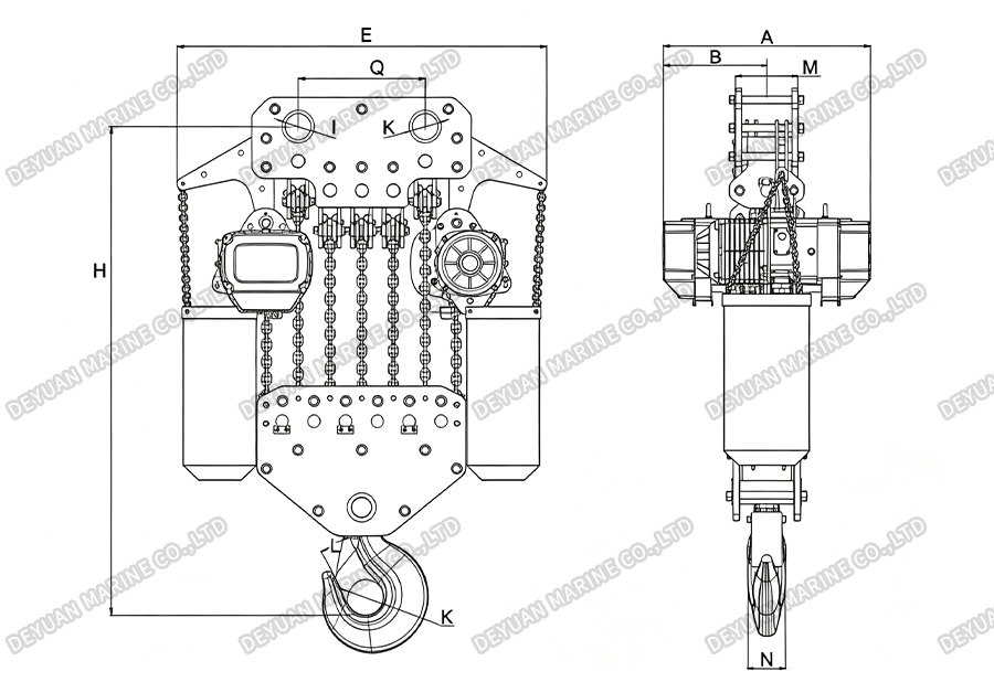 30t Fixed Type Electric Chain Hoist-DEYUAN MARINE2 30t Fixed Type Electric Chain Hoist-DEYUAN MARINE2