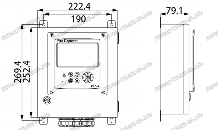 FSQ-1 Wall Type Fire Alarm Repeater-DEYUAN MARINE2 FSQ-1 Wall Type Fire Alarm Repeater-DEYUAN MARINE2