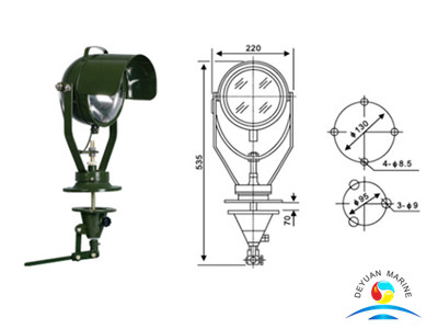 TG16A Marine Grade 24 Volt Searchlight for Small Boat 