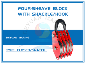 Four Wheels Pulley Snatch or Closed Block / Four Sheave Block
