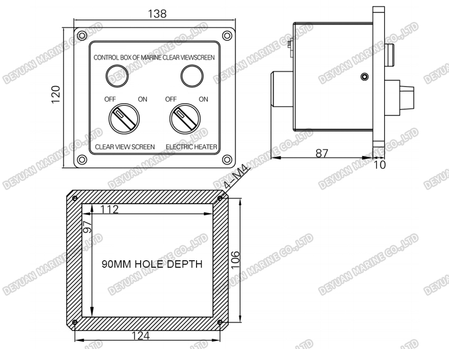 WS-CR Marine Clear View Screen-DEYUAN MARINE5