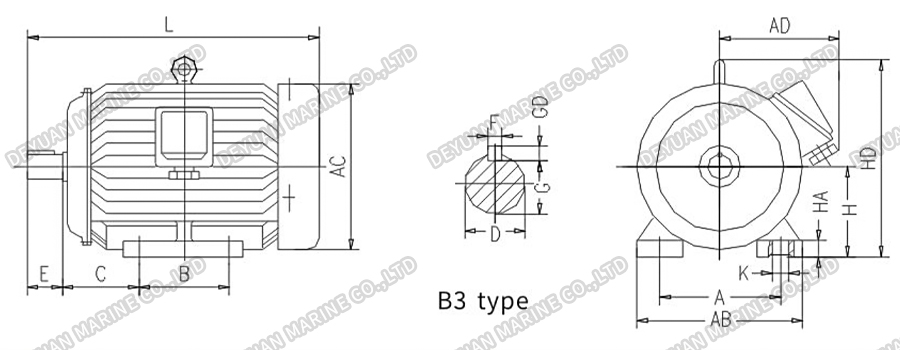 Y-H Series Three Phase Marine Motor-DEYUAN MARINE7