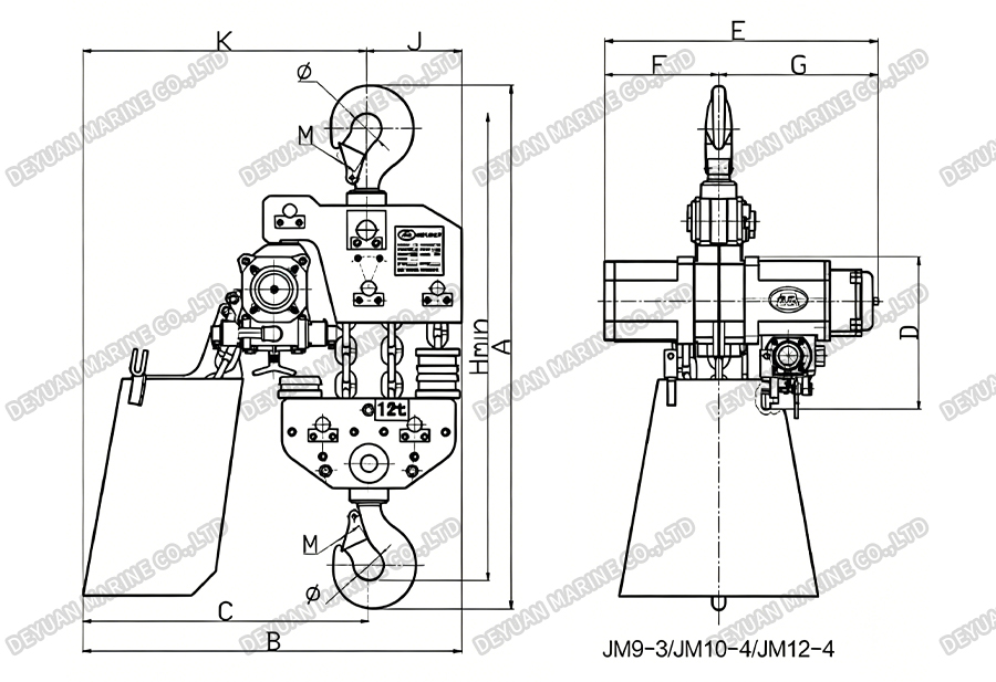 JM Air Hoists Fixed Series(312t)-DEYUAN MARINE4