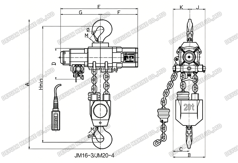 JM Air Hoists Fixed Series(1032t)-DEYUAN MARINE3