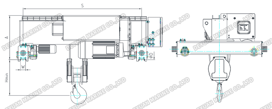 SHA8 Double Rail Hoist (3.2t-100t)-DEYUAN MARINE3