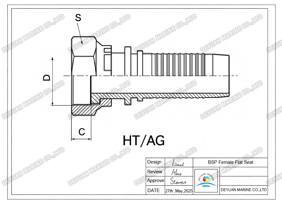 BSP Female Flat Seat -DEYUAN MARINE 5.