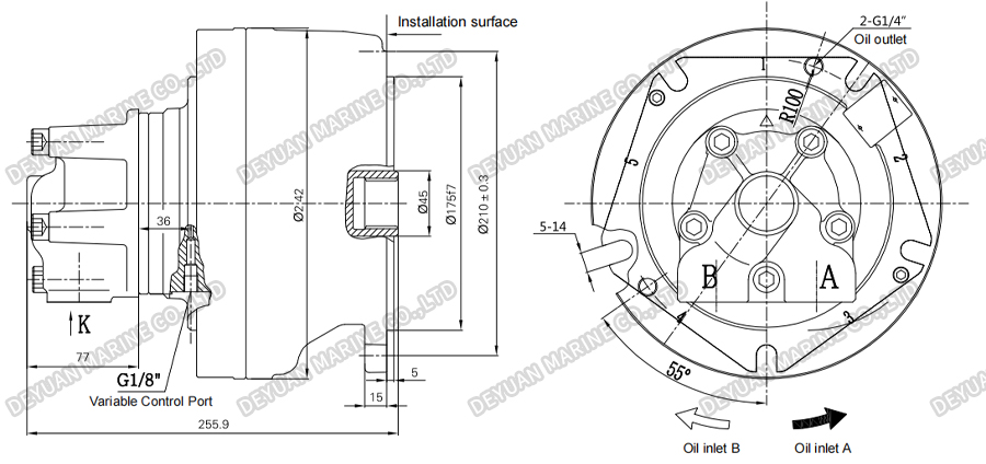 XHBD Series Hydraulic Motor-DEYUAN MARINE 4