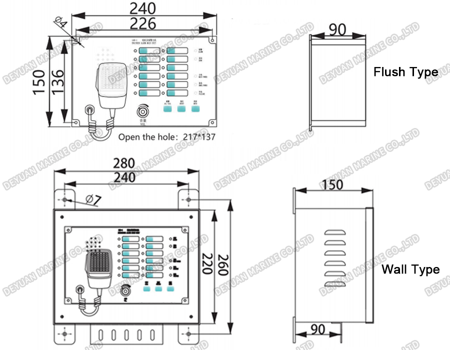 LHD-1 Main Unit Of Engineers Alarm SystemDEYUAN MARINE3