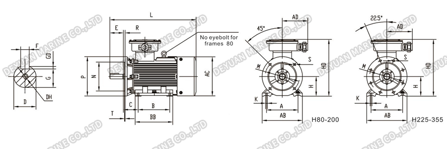 YB2-H Series Flameproof Three Phase Asynchronous Motor-DEYUAN MARINE8