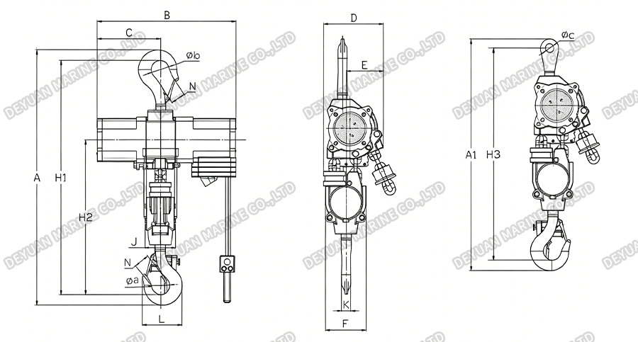 HQ Type Air Hoists-DEYUAN MARINE4