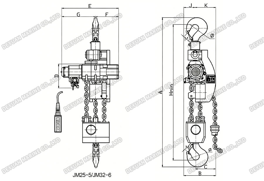 JM Air Hoists Fixed Series(1032t)-DEYUAN MARINE4