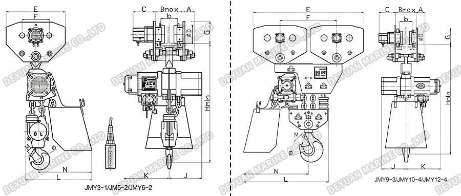 JMY Air Hoists Trolley Series (312t)-DEYUAN MARINE3