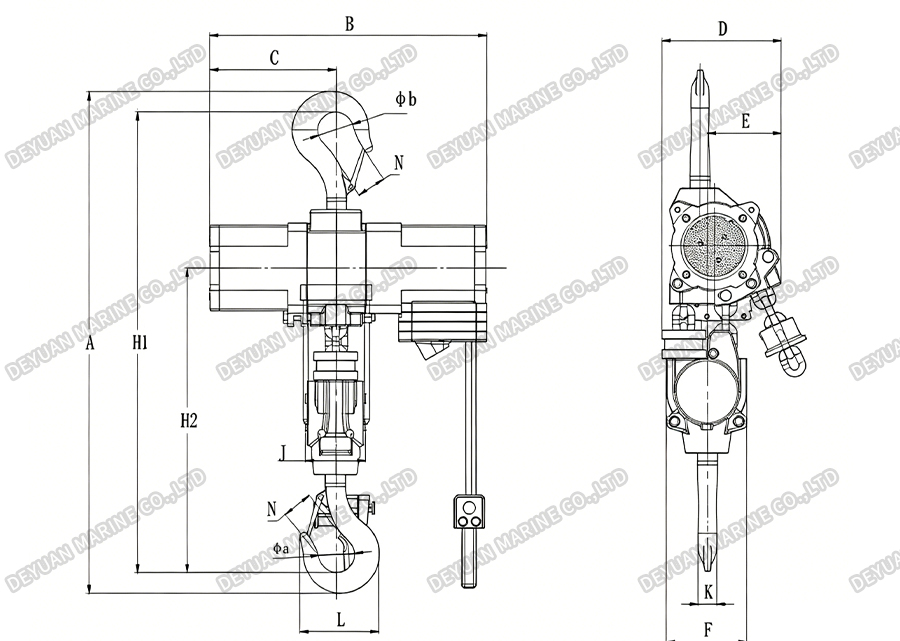 HQ Type Air Hoists-DEYUAN MARINE5