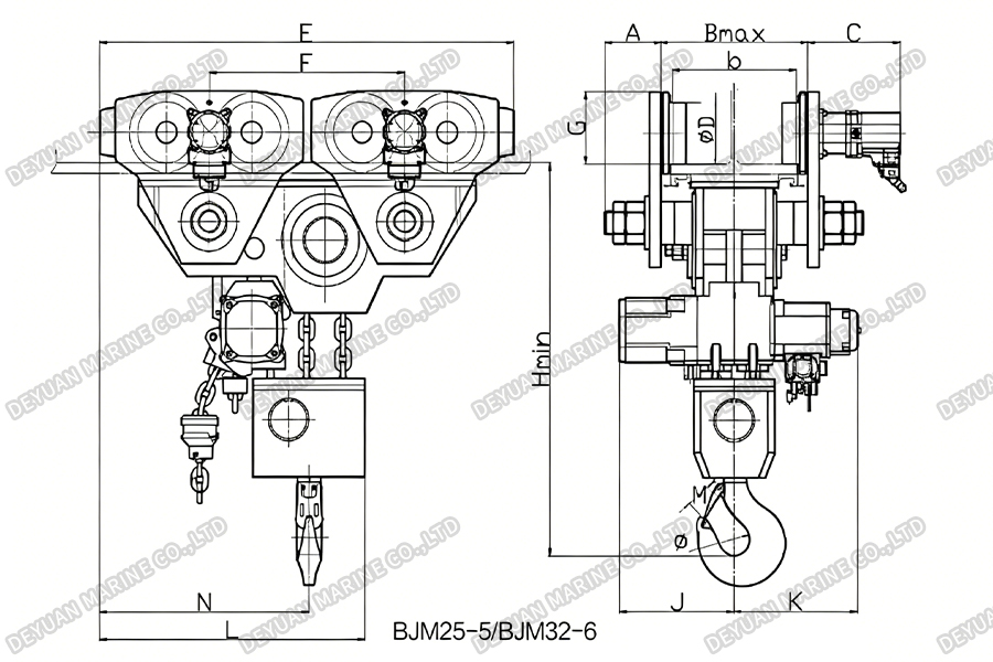 JMY Air Hoists Trolley Series (1032t)-DEYUAN MARINE2