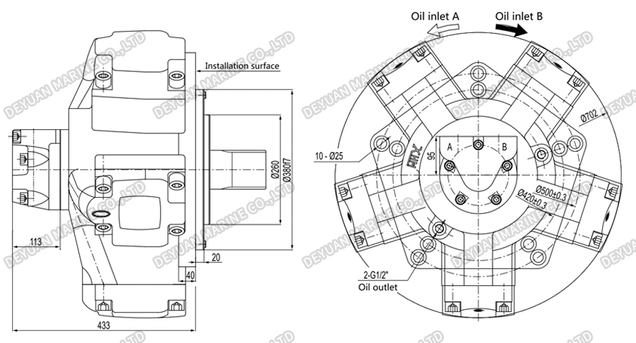 Crankshaft Connecting Rod Type High-Torque Hydraulic Motor -DEYUAN MARINE 7