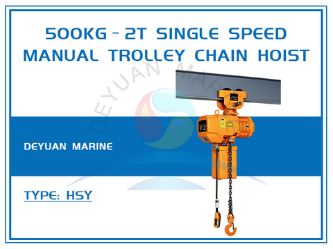 500kg–2t Single Speed Manual Trolley Chain Hoist