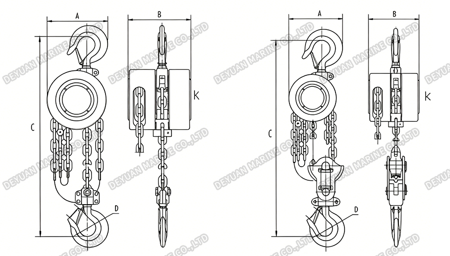 HS-Z Circular Hand Chain Hoist-DEYUAN MARINE2