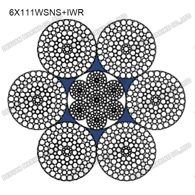 6×111WSNS Class Compacted Strand Wire Rope