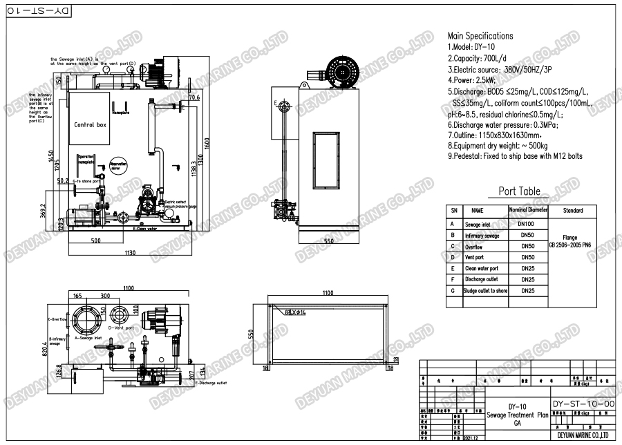 DY-10 Marine Sewage Treatment Plant -DEYUAN MARINE4