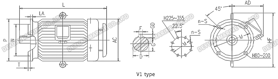 Y-H Series Three Phase Marine Motor-DEYUAN MARINE10