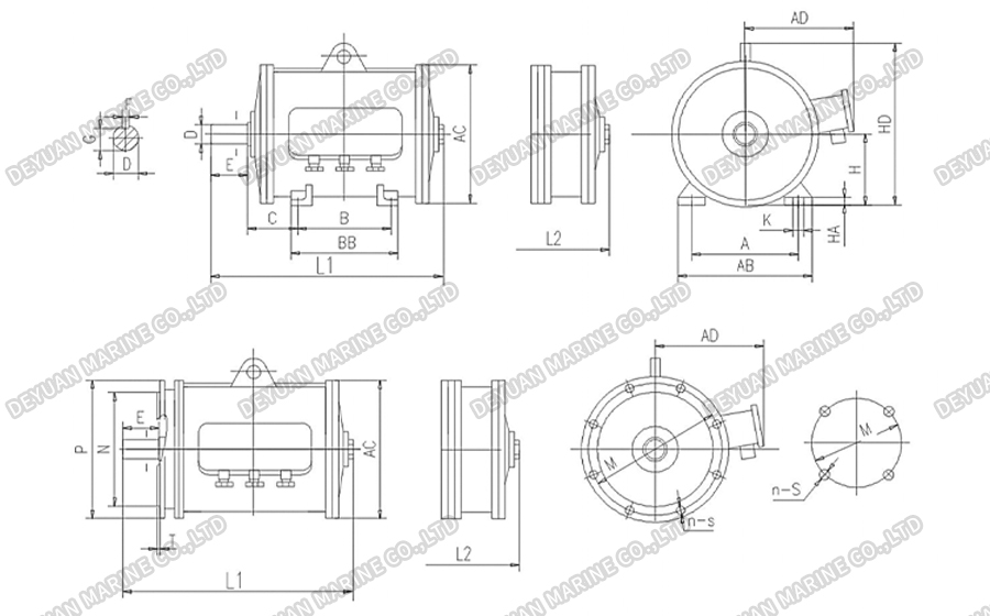 YZ-H Series Marine Crane Three-Phase Asynchronous Motor (Single-Speed,Double-Speed)-DEYUAN MARINE3