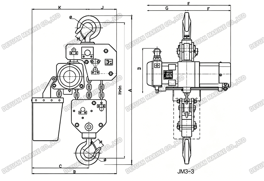 JM Air Hoists Fixed Series(13t)-DEYUAN MARINE4
