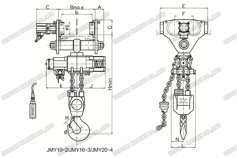 JMY Air Hoists Trolley Series (1032t)-DEYUAN MARINE3