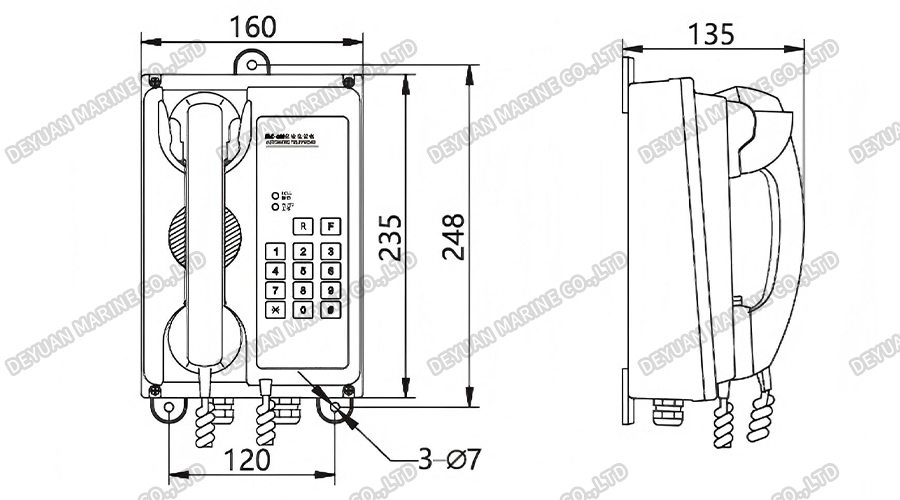 HAC-100G Wall-type Auto Telephone-DEYUAN MARINE2