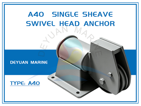 A40 Deck Mounted Single Sheave Swivel Head Anchor Fairlead