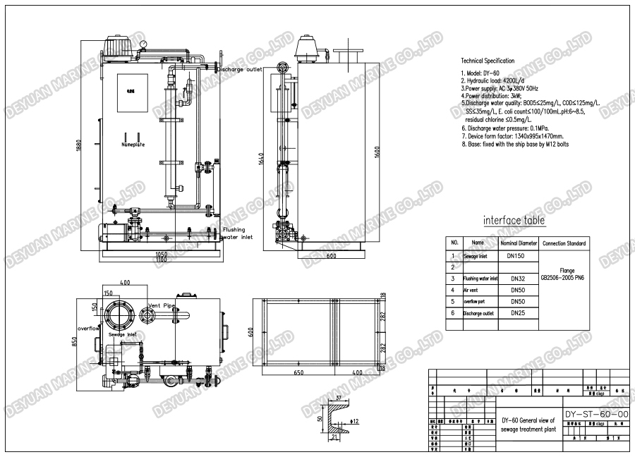 4200 L&middot;d⁻&sup1; &nbsp;Shipboard&nbsp;Sewage&nbsp;Treatment&nbsp;Plant-DEYUAN MARINE3.