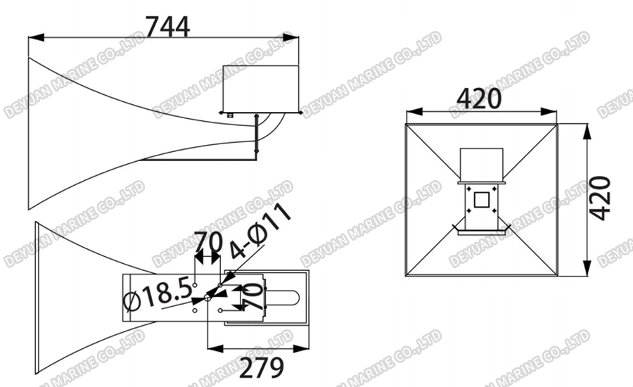 YHC100-1 High Pitch Loudspeakers-DEYUAN MARINE2