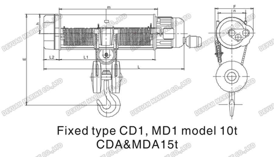 CD1&MD1 Electric Wire Rope Hoist-DEYUAN MARINE9