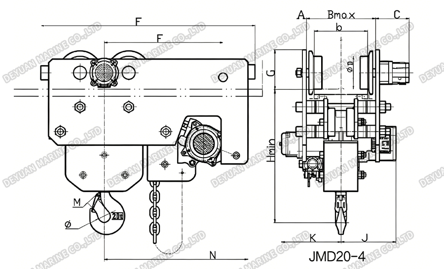 JMD Air Hoists Low Headroom Series(320t)-DEYUAN MARINE3